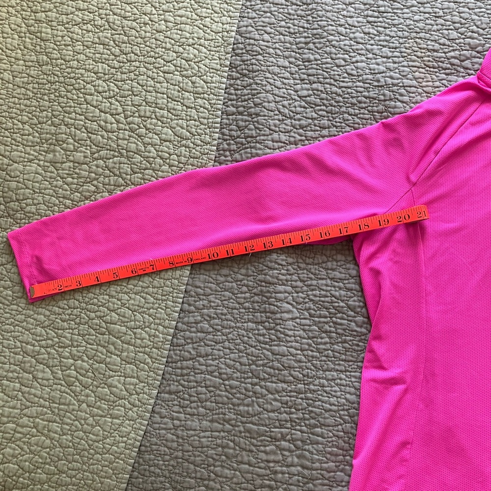 🎉 3/$15 Adidas Women’s Golf Hot Pink Quarter-Zip Long Sleeve Top L - Picture 10 of 12